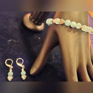 Elegant Silver and Blue Heart Jewelry Set